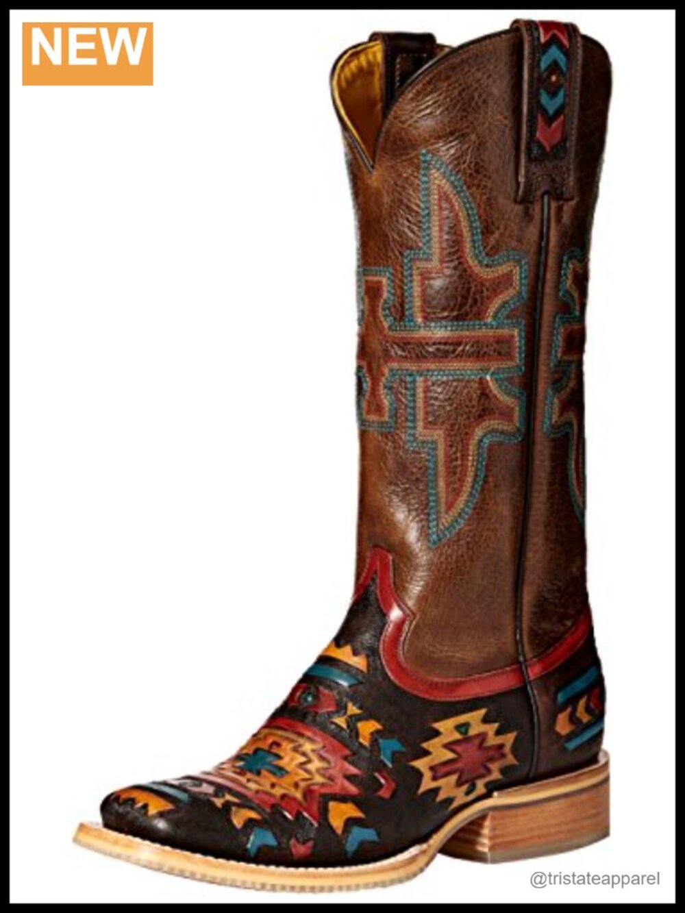 Embroidered Knee-High Work Boots with Leather Lining